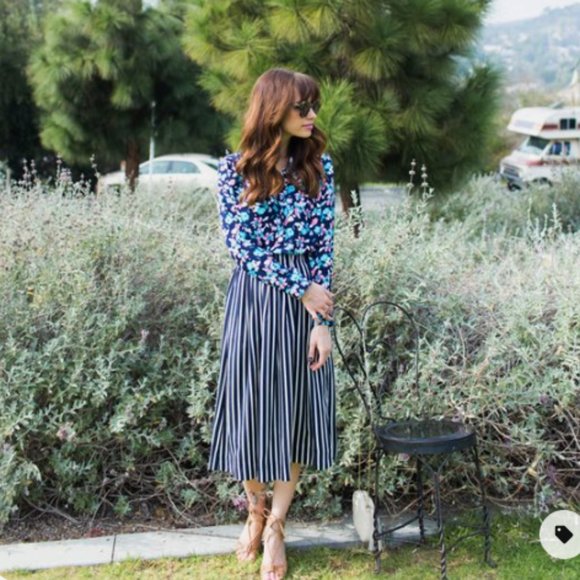 100% Silk Skirt Vintage 90's Midi Boho Striped/Zebra Size 12 - Like NEW! - Picture 6 of 15